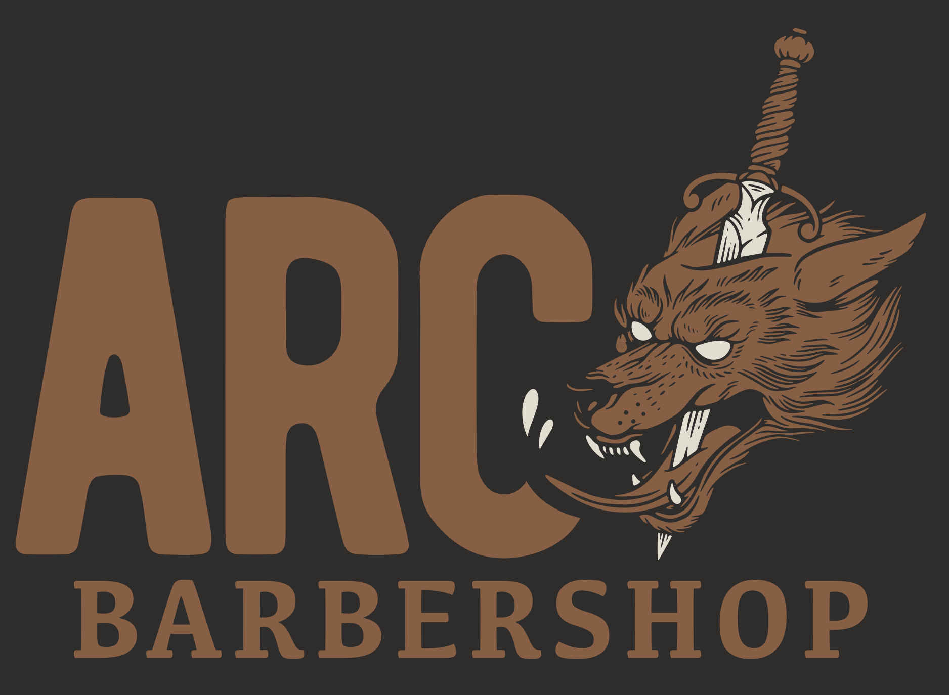 ARC Barbershop — wolf and dagger mark